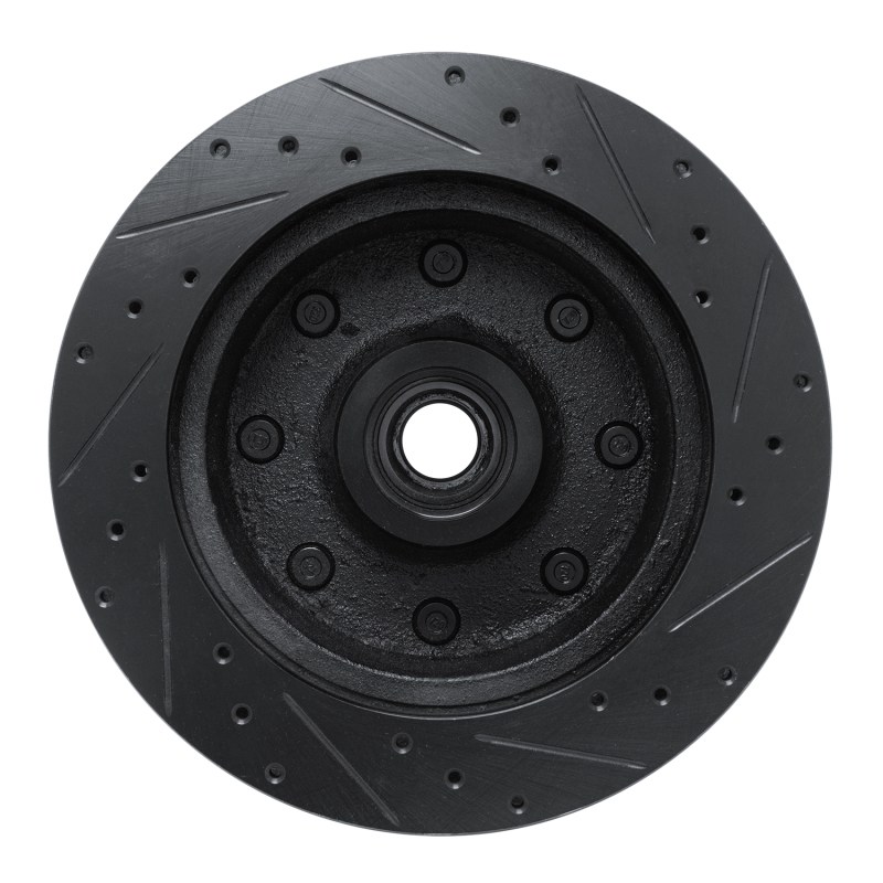 Picture of R1 78-81 Dodge B300 Van (71-74) / B300 (75-80) Front Left Drilled & Slotted Black Brake Rotor