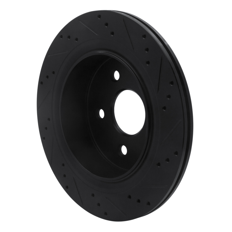 Picture of R1 02-24 Chrysler ASPEN Rear Left Drilled & Slotted Black Brake Rotor
