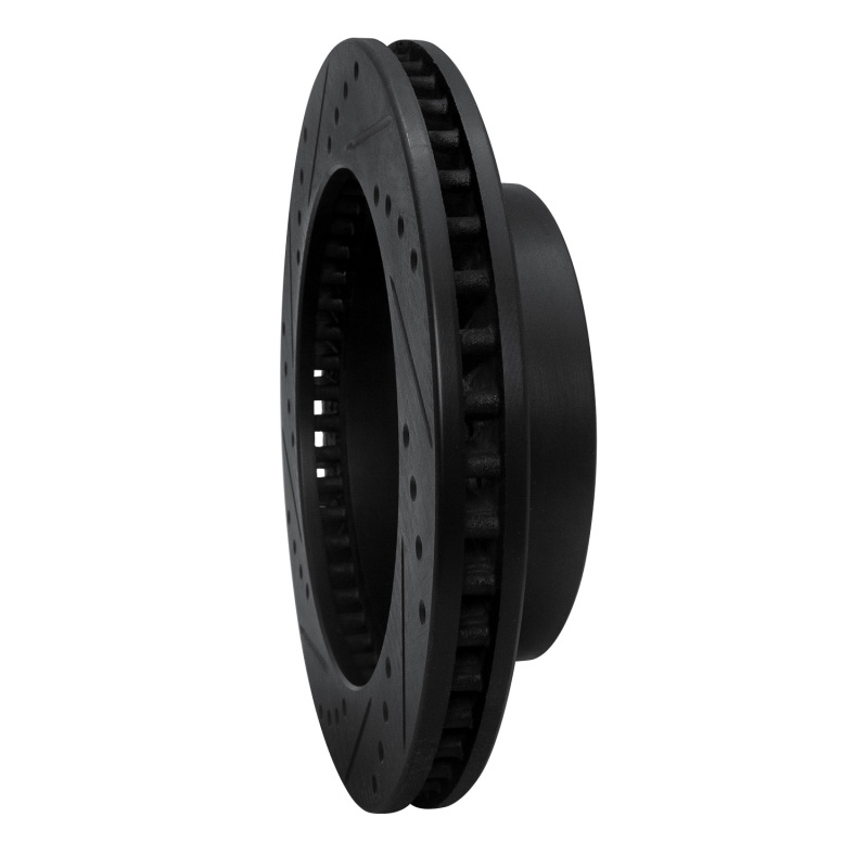 Picture of R1 00-01 Dodge Ram 1500 Pickup Front Right Drilled & Slotted Black Brake Rotor