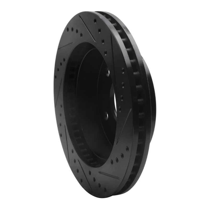 Picture of R1 00-01 Dodge Ram 1500 Pickup Front Left Drilled & Slotted Black Brake Rotor