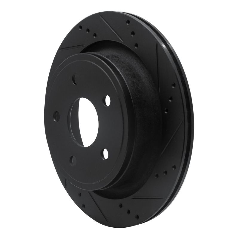 Picture of R1 02-24 Chrysler ASPEN Rear Right Drilled & Slotted Black Brake Rotor