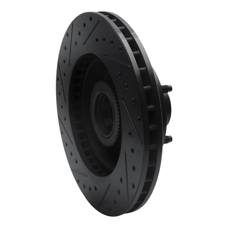 Picture of R1 03-03 Dodge Ram 1500 Van Front Right Drilled & Slotted Black Brake Rotor