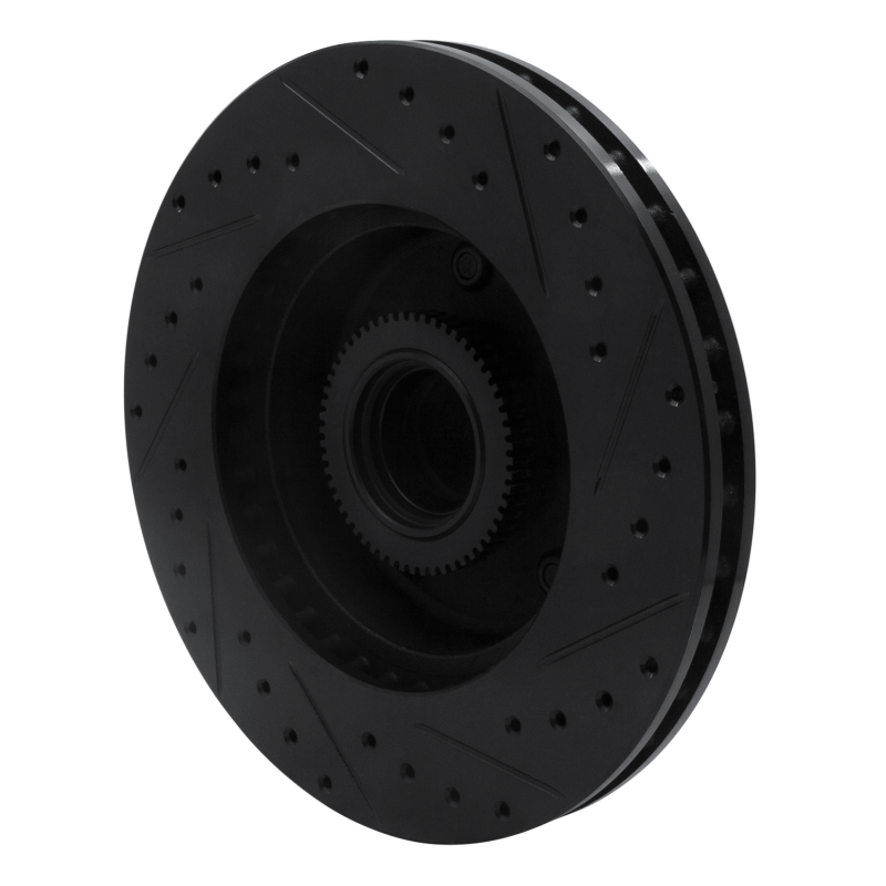 Picture of R1 03-03 Dodge Ram 1500 Van Front Left Drilled & Slotted Black Brake Rotor