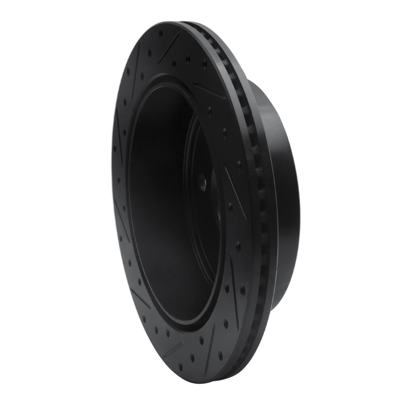 Picture of R1 03-03 Dodge Ram 1500 Van Rear Right Drilled & Slotted Black Brake Rotor