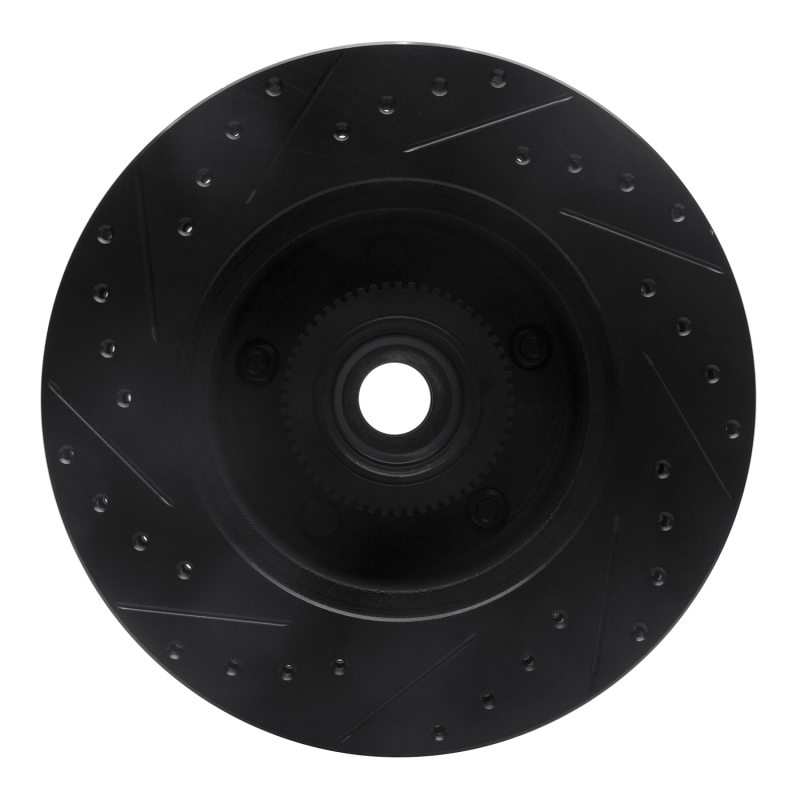 Picture of R1 03-03 Dodge Ram 1500 Van Front Right Drilled & Slotted Black Brake Rotor