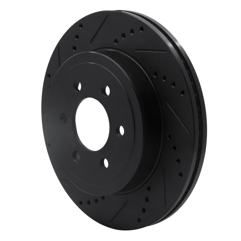Picture of R1 03-04 Dodge Dakota 4WD Front Left Drilled & Slotted Black Brake Rotor