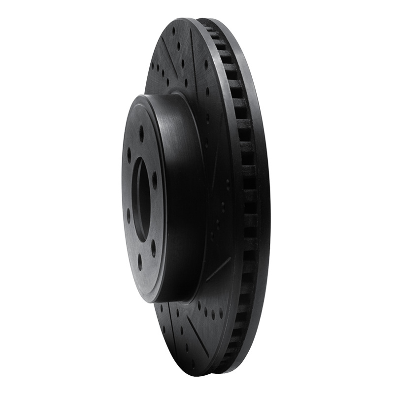 Picture of R1 03-03 Dodge Durango Front Right Drilled & Slotted Black Brake Rotor