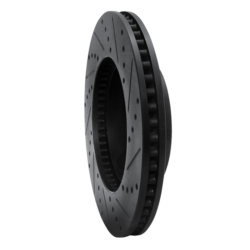 Picture of R1 03-03 Dodge Durango Front Left Drilled & Slotted Black Brake Rotor