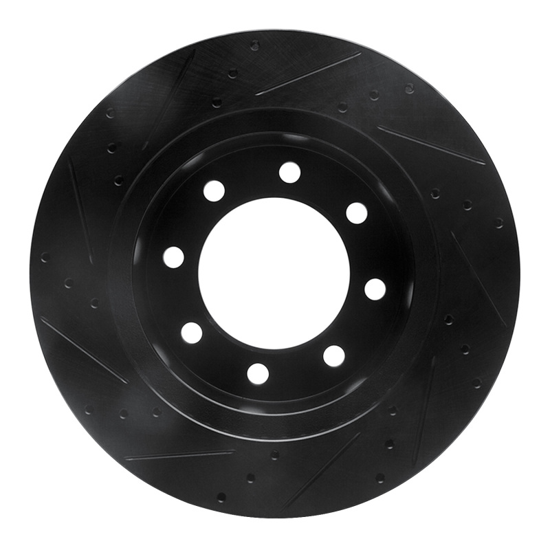 Picture of R1 03-08 Dodge Ram 3500 Front Right Drilled & Slotted Black Brake Rotor