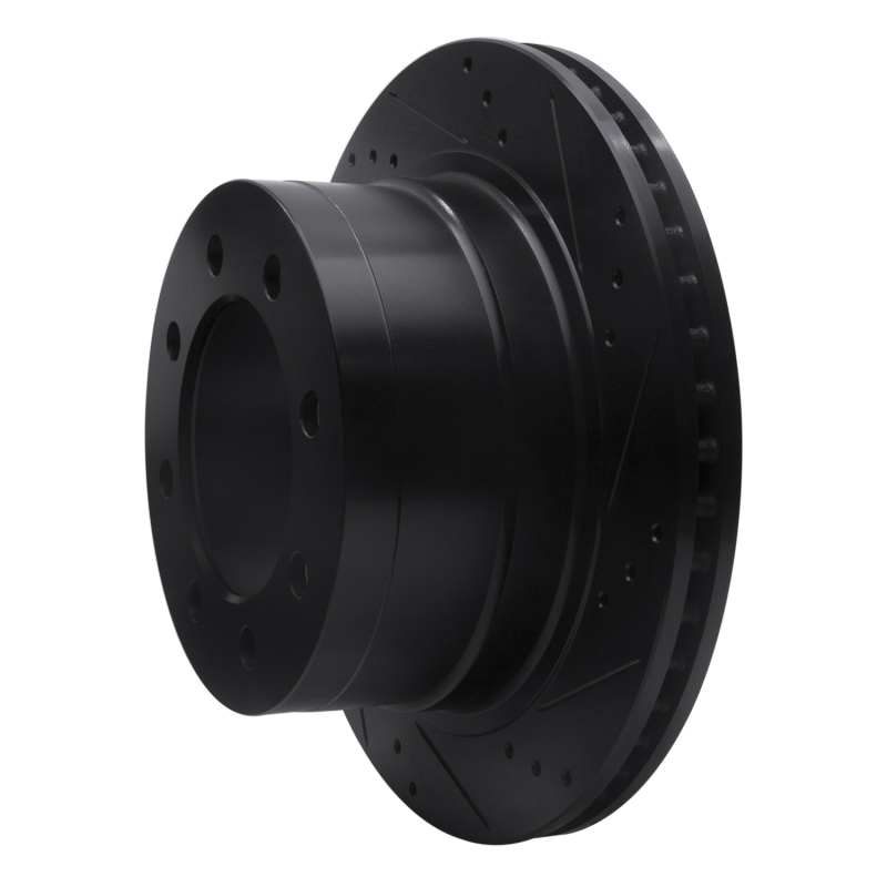 Picture of R1 03-08 Dodge Ram 3500 Rear Right Drilled & Slotted Black Brake Rotor