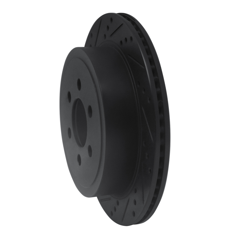 Picture of R1 03-03 Dodge Durango Rear Left Drilled & Slotted Black Brake Rotor