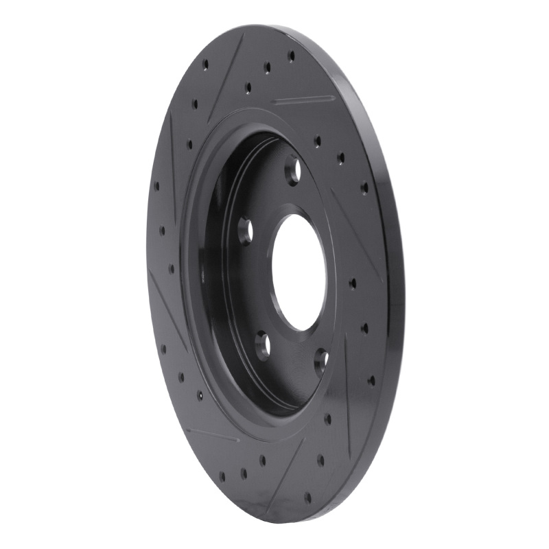 Picture of R1 08-16 Chrysler Town & Country Rear Right Drilled & Slotted Black Brake Rotor