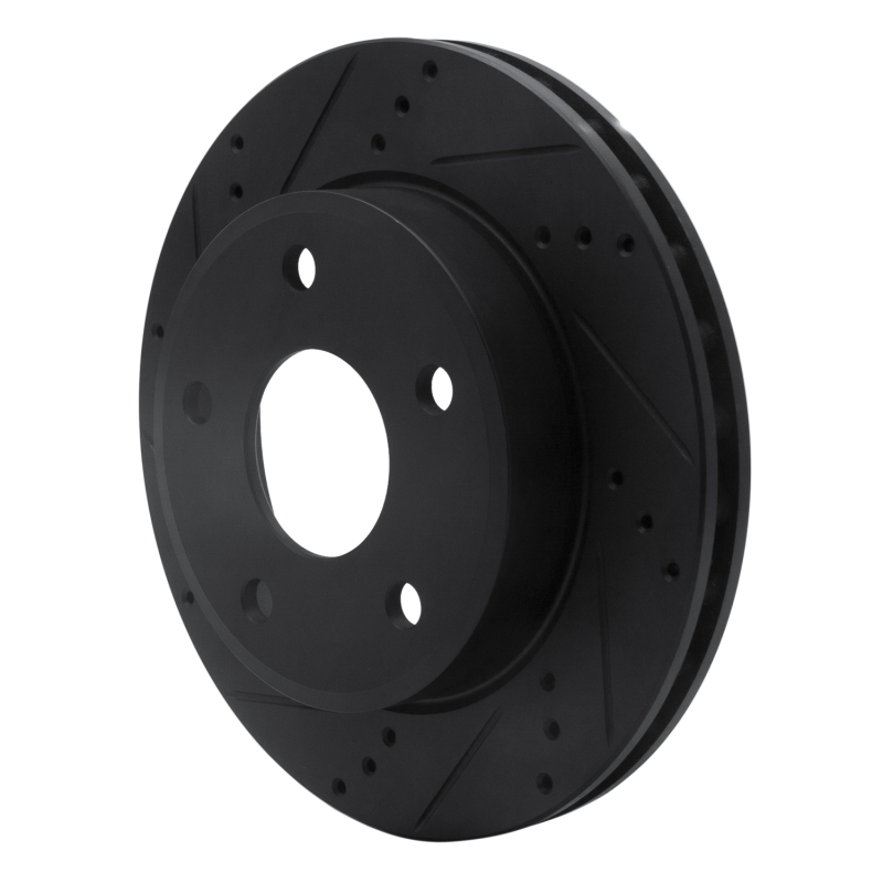 Picture of R1 05-11 Dodge Dakota 4WD Front Left Drilled & Slotted Black Brake Rotor