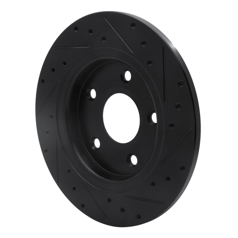 Picture of R1 08-16 Chrysler Town & Country Rear Left Drilled & Slotted Black Brake Rotor