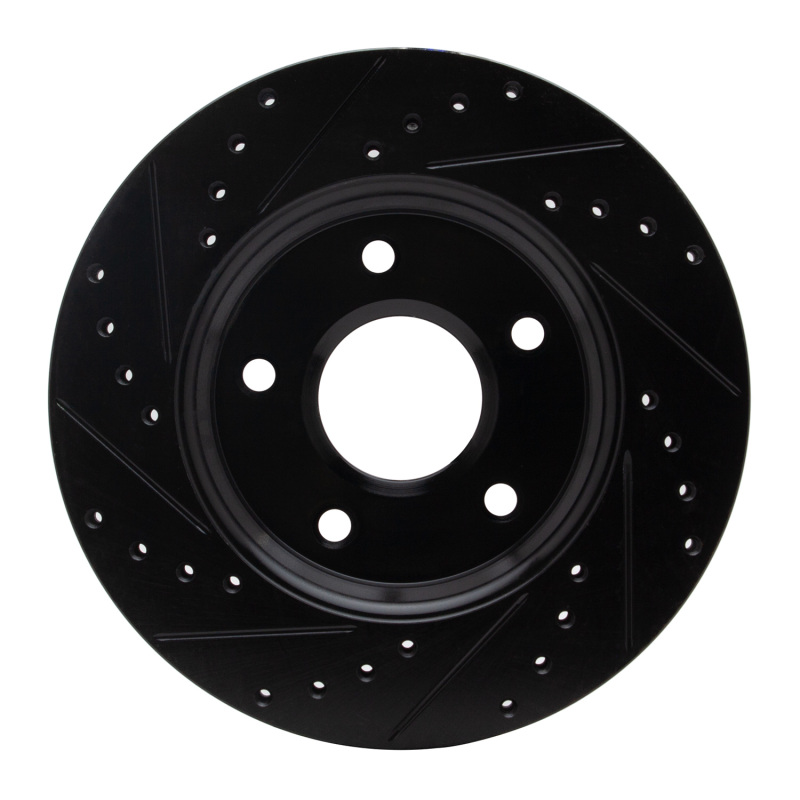 Picture of R1 08-16 Chrysler Town & Country Front Right Drilled & Slotted Black Brake Rotor