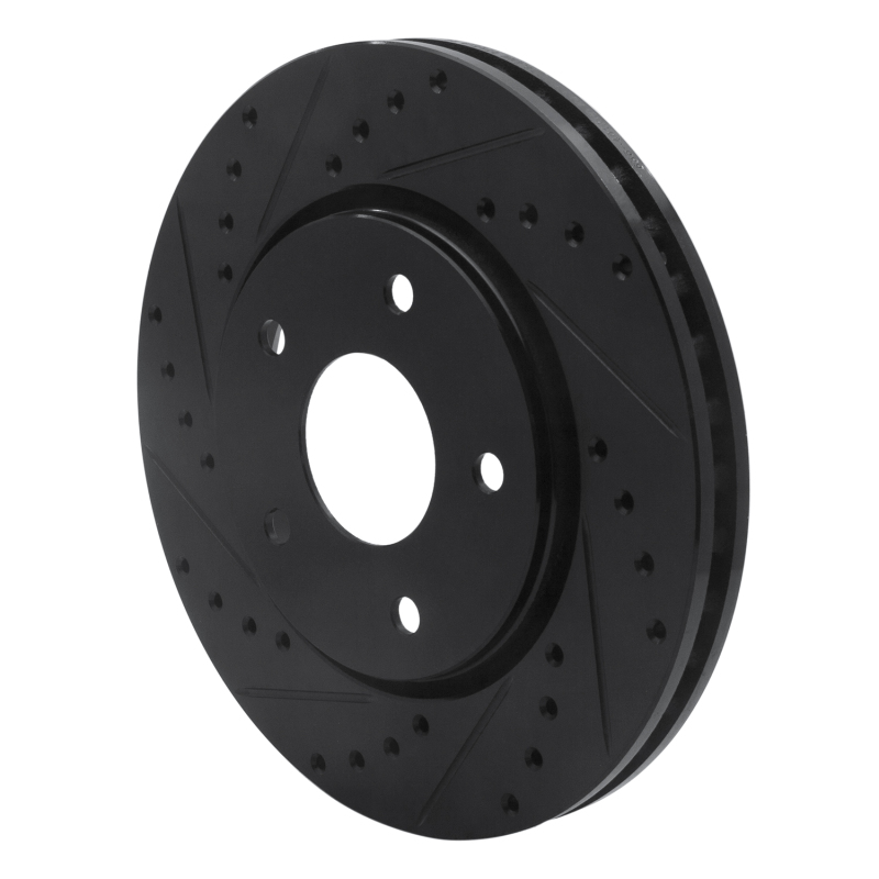 Picture of R1 08-16 Chrysler Town & Country Front Left Drilled & Slotted Black Brake Rotor