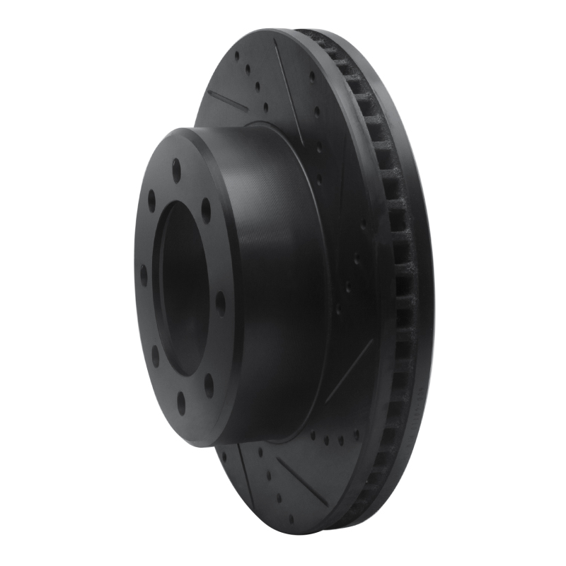 Picture of R1 09-25 Dodge Ram 2500 Front Right Drilled & Slotted Black Brake Rotor
