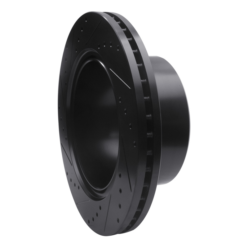 Picture of R1 09-25 Dodge Ram 3500 Rear Right Drilled & Slotted Black Brake Rotor