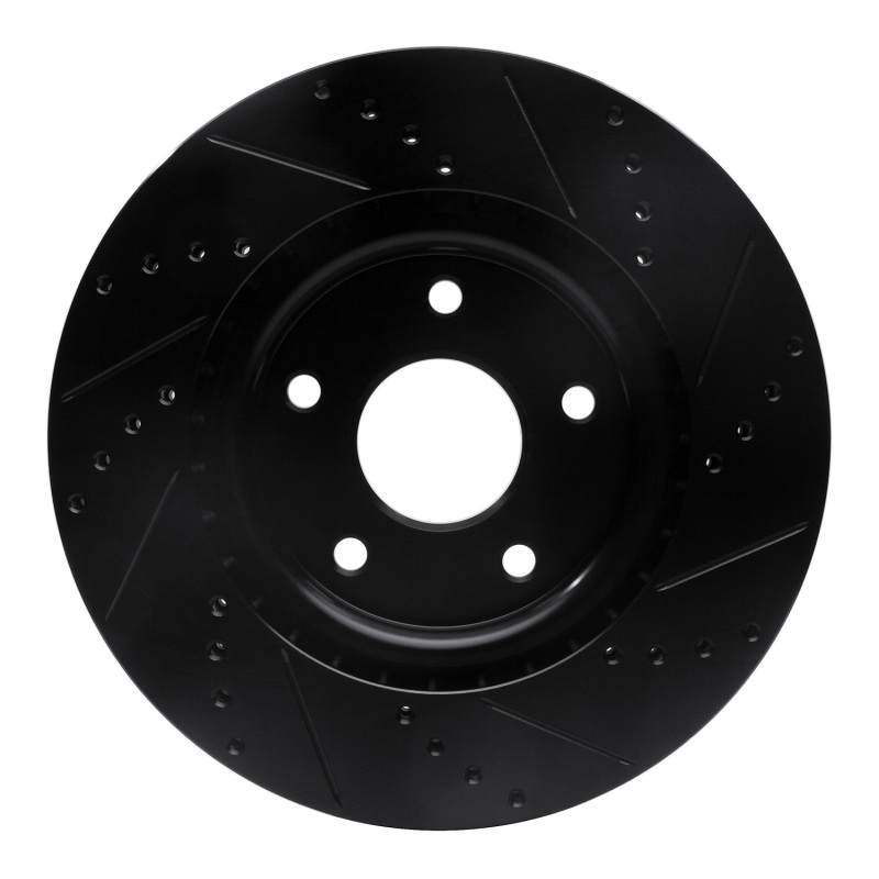 Picture of R1 12-25 Chrysler Town & Country Front Left Drilled & Slotted Black Brake Rotor