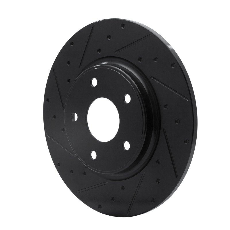 Picture of R1 12-20 Chrysler Town & Country Rear Left Drilled & Slotted Black Brake Rotor