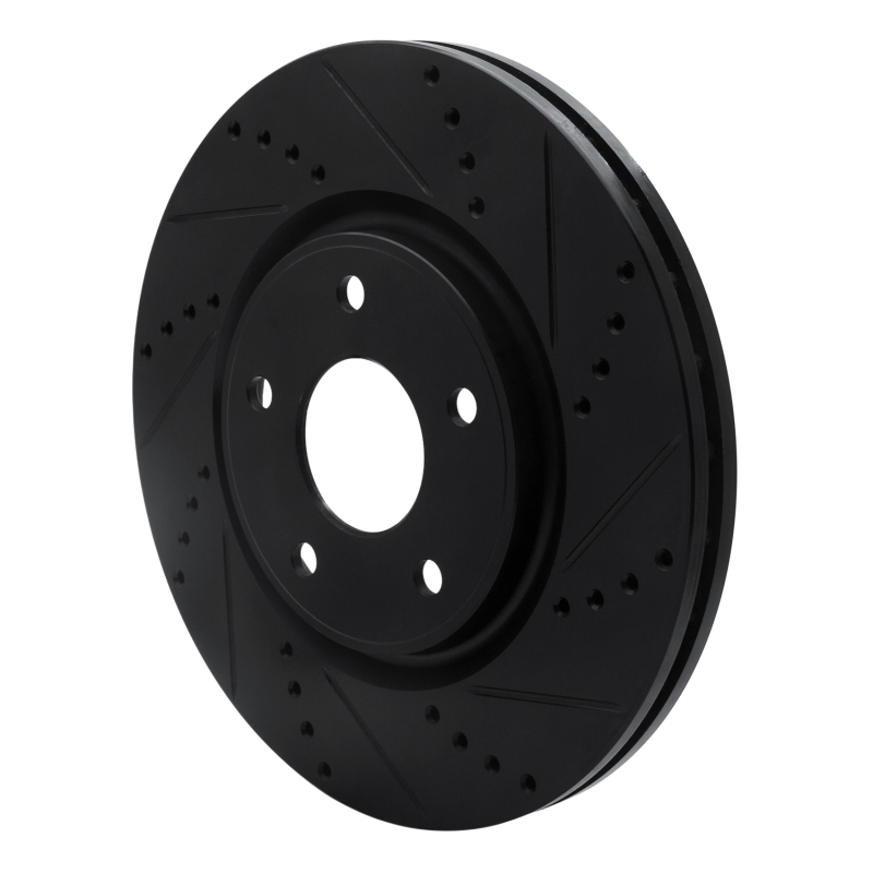 Picture of R1 12-25 Chrysler Voyager Front Right Drilled & Slotted Black Brake Rotor