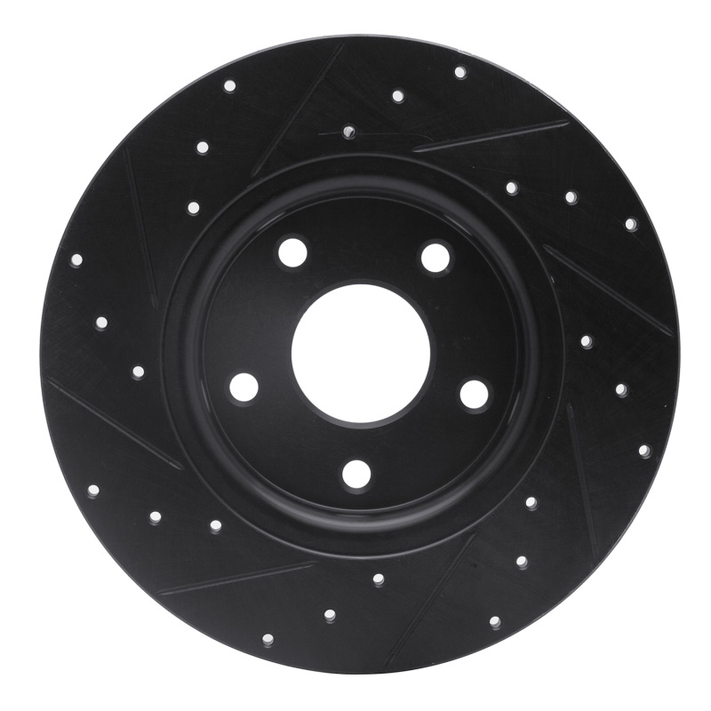 Picture of R1 12-20 Chrysler Town & Country Rear Right Drilled & Slotted Black Brake Rotor