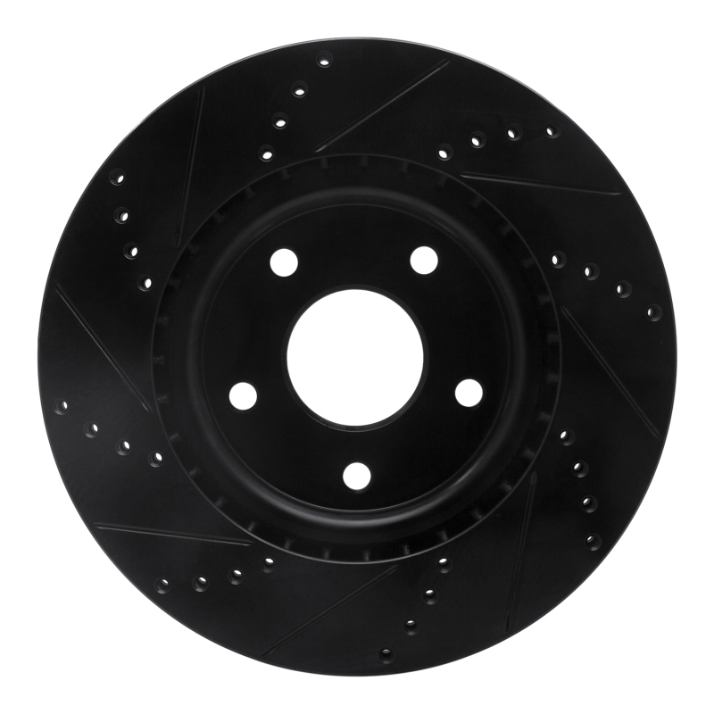 Picture of R1 12-25 Chrysler Voyager Front Right Drilled & Slotted Black Brake Rotor