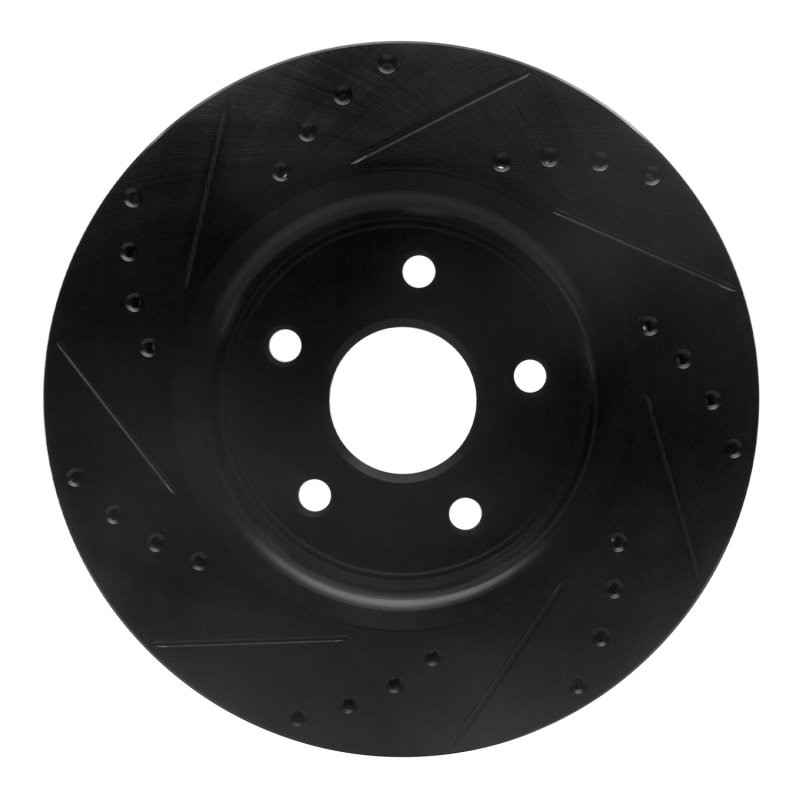 Picture of R1 05-10 Jeep Commander Front Right Drilled & Slotted Black Brake Rotor