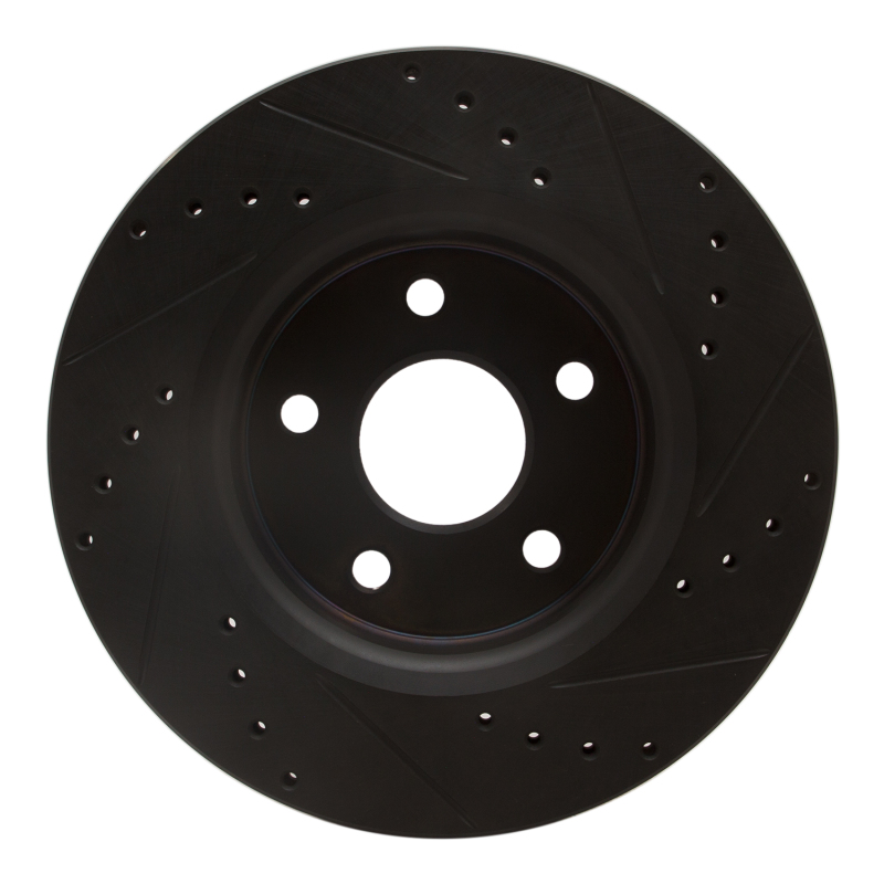 Picture of R1 05-10 Jeep Commander Front Left Drilled & Slotted Black Brake Rotor