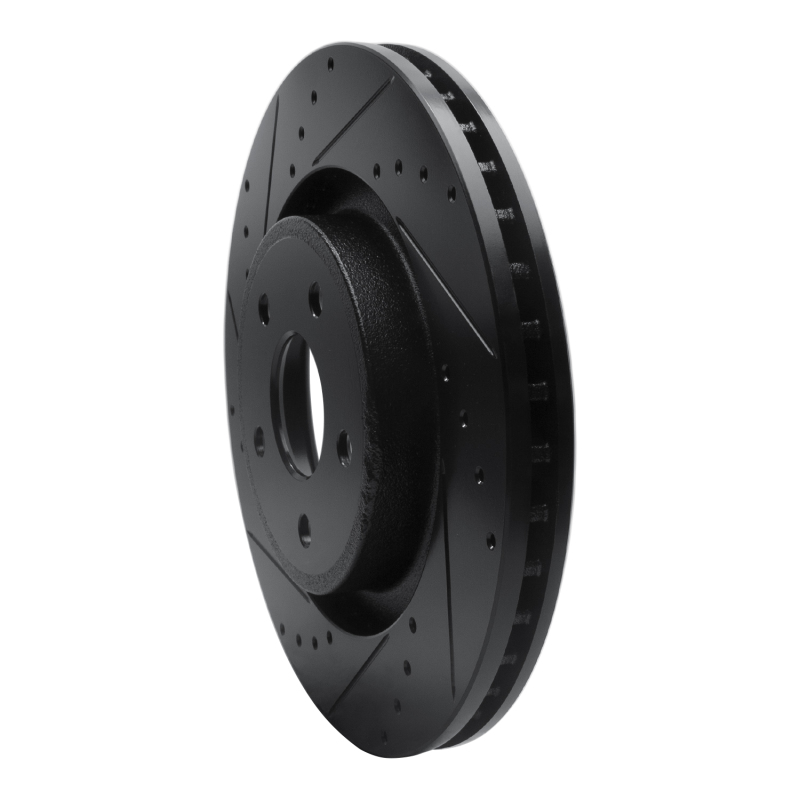 Picture of R1 06-10 Jeep Grand Cherokee Front Left Drilled & Slotted Black Brake Rotor