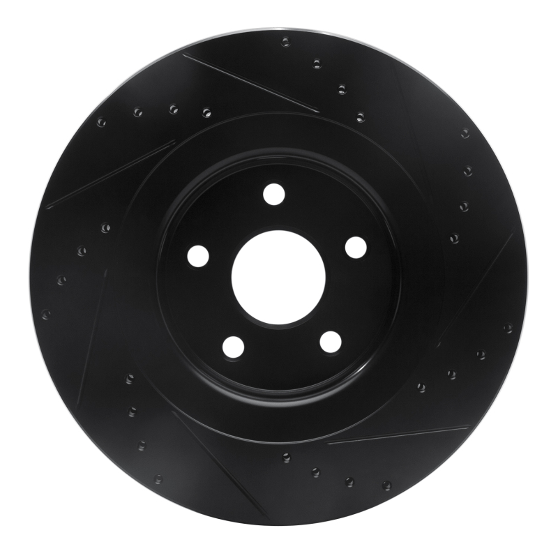 Picture of R1 06-10 Jeep Grand Cherokee Front Left Drilled & Slotted Black Brake Rotor