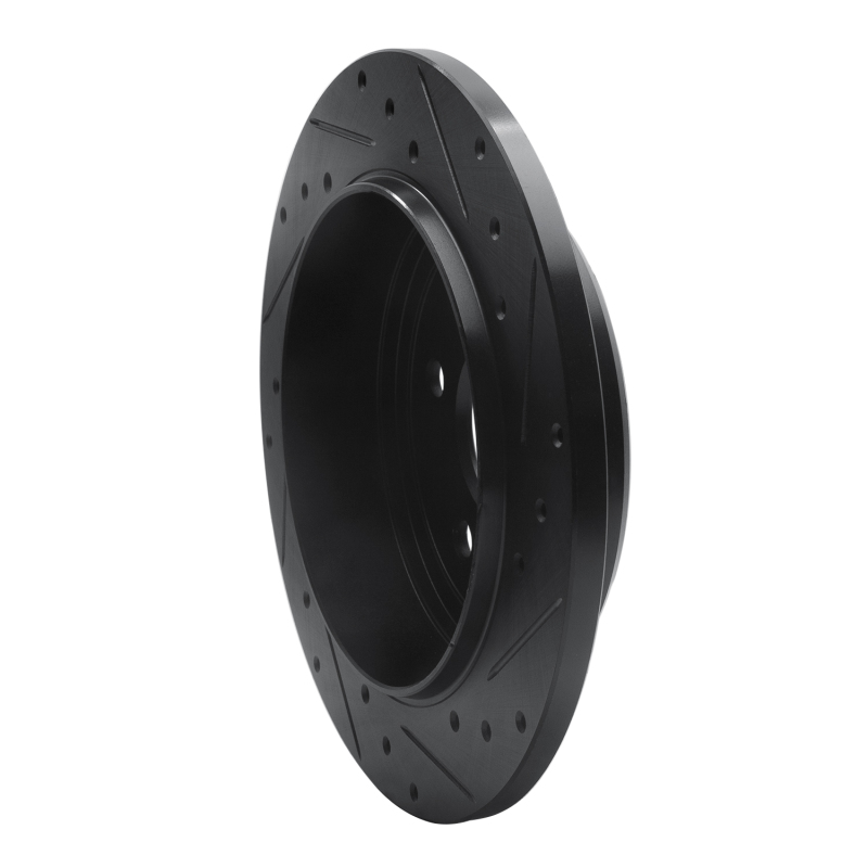 Picture of R1 05-10 Jeep Grand Cherokee Rear Left Drilled & Slotted Black Brake Rotor