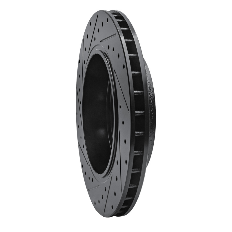 Picture of R1 06-10 Jeep Grand Cherokee Rear Right Drilled & Slotted Black Brake Rotor