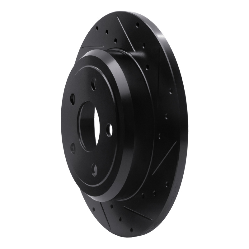 Picture of R1 11-22 Dodge Durango Rear Right Drilled & Slotted Black Brake Rotor