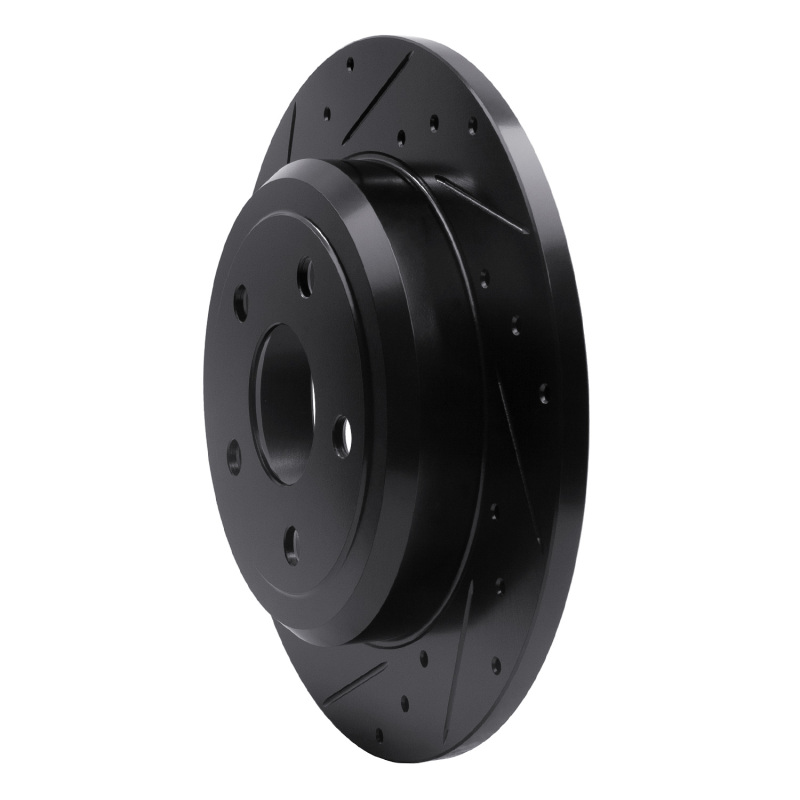 Picture of R1 11-22 Dodge Durango Rear Left Drilled & Slotted Black Brake Rotor