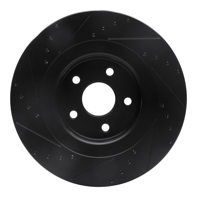 Picture of R1 06-10 Jeep Grand Cherokee Front Right Drilled & Slotted Black Brake Rotor