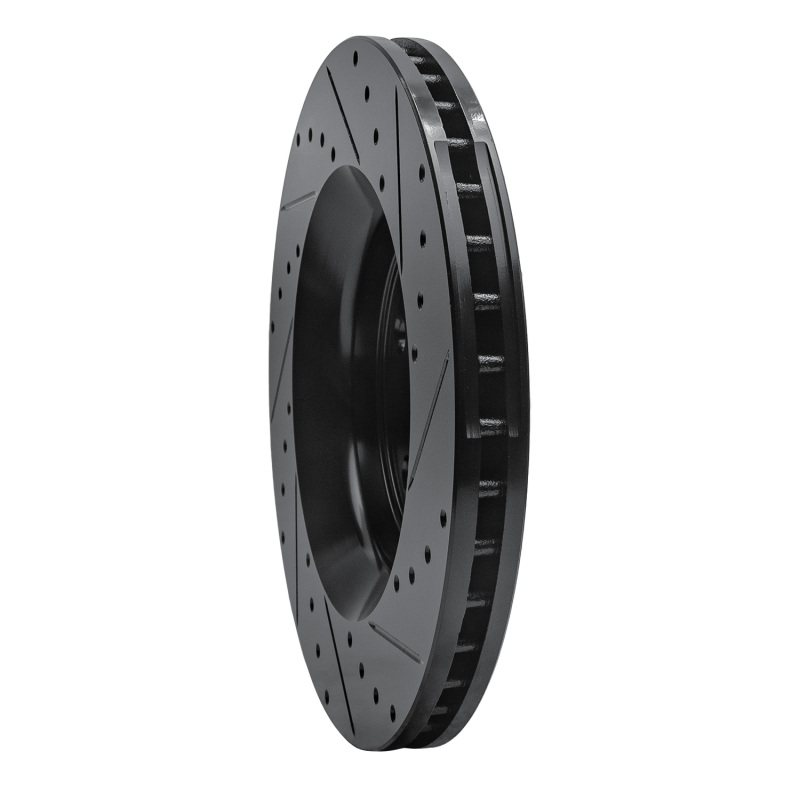 Picture of R1 11-25 Dodge Durango Front Left Drilled & Slotted Black Brake Rotor