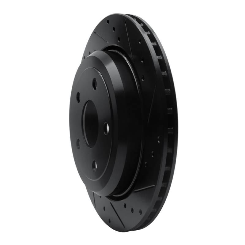 Picture of R1 11-25 Dodge Durango Rear Right Drilled & Slotted Black Brake Rotor
