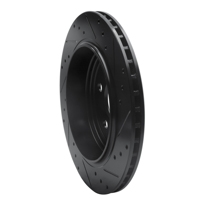 Picture of R1 11-25 Dodge Durango Rear Left Drilled & Slotted Black Brake Rotor
