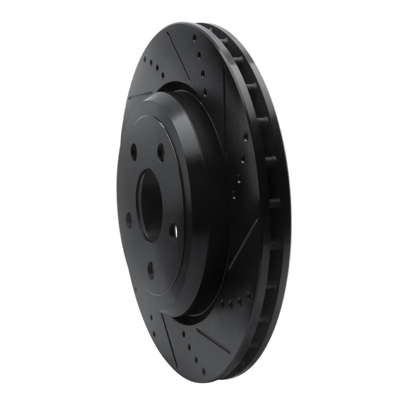 Picture of R1 12-25 Dodge Durango Rear Right Drilled & Slotted Black Brake Rotor