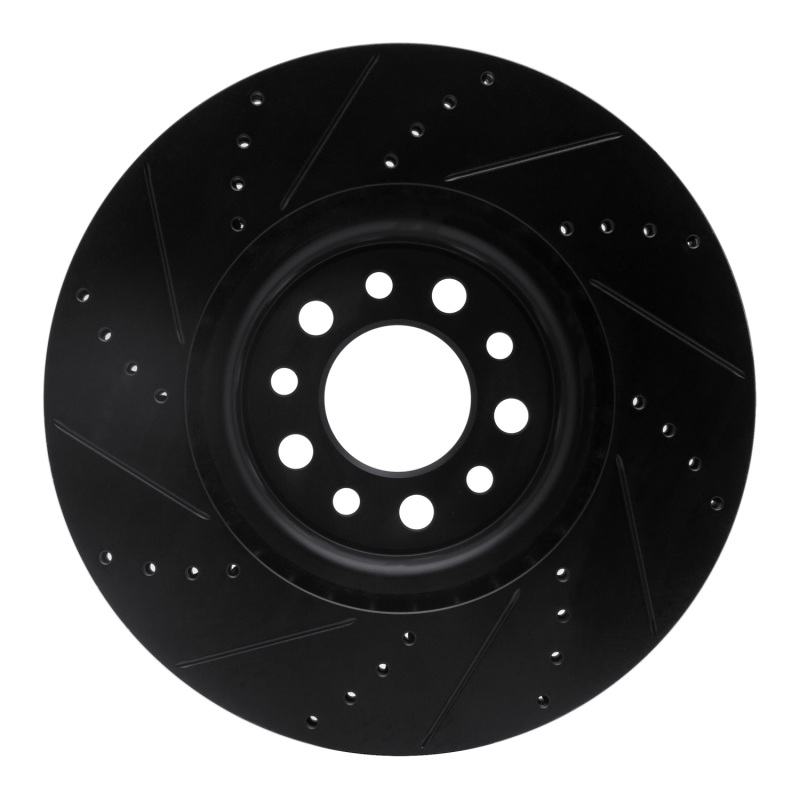 Picture of R1 14-25 Alfa Romeo Tonale Front Right Drilled & Slotted Black Brake Rotor