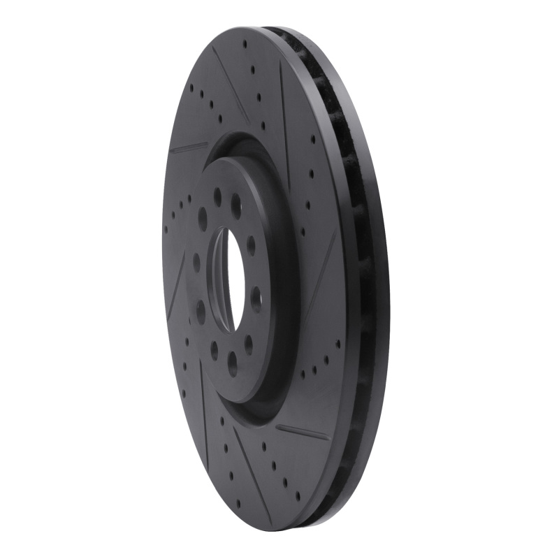 Picture of R1 14-25 Alfa Romeo Tonale Front Right Drilled & Slotted Black Brake Rotor