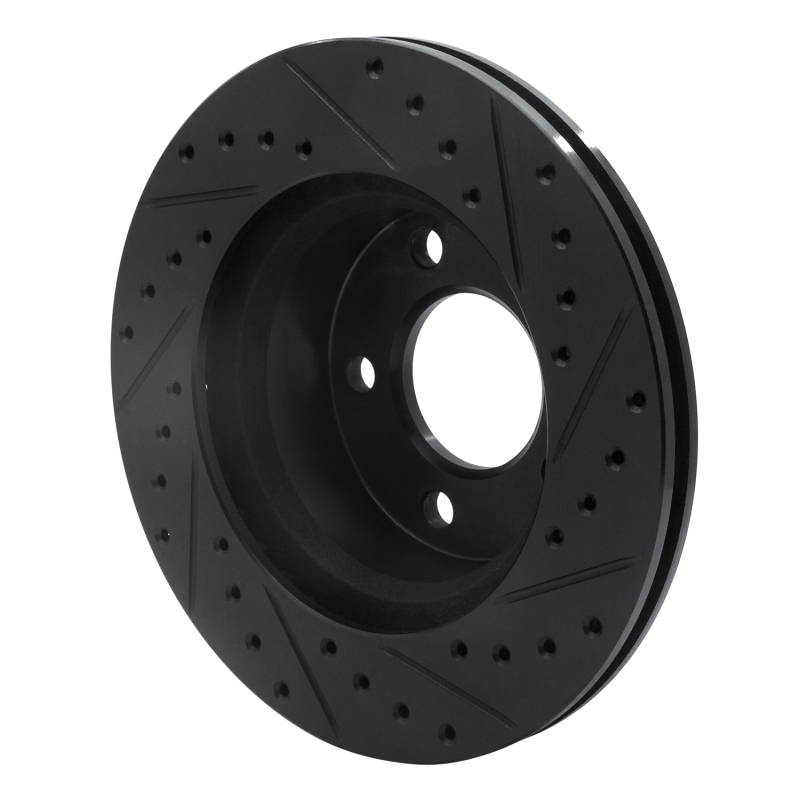 Picture of R1 80-89 American Motors Eagle Front Left Drilled & Slotted Black Brake Rotor