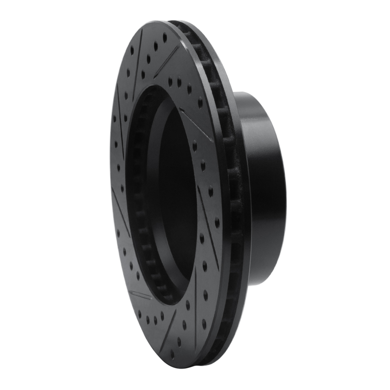 Picture of R1 80-89 American Motors Eagle Front Right Drilled & Slotted Black Brake Rotor