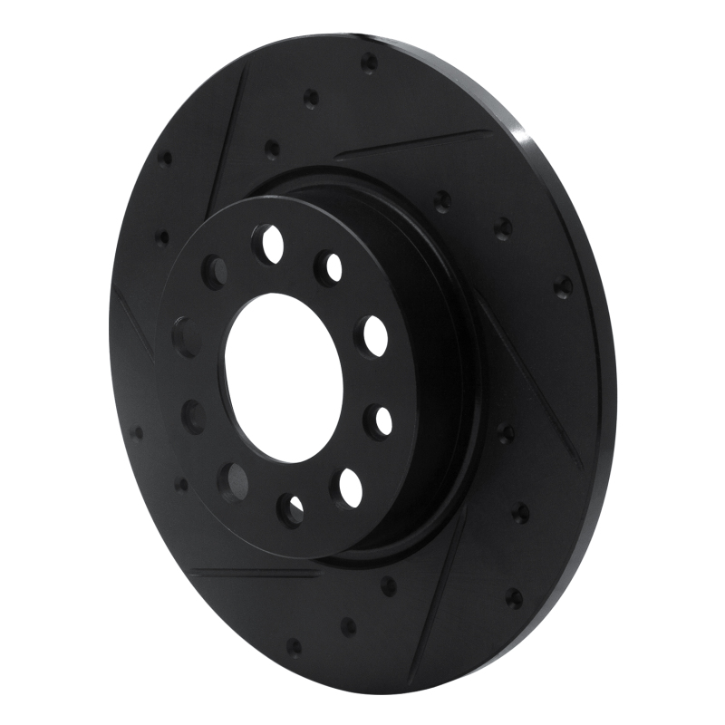 Picture of R1 15-25 Alfa Romeo Tonale Rear Left Drilled & Slotted Black Brake Rotor