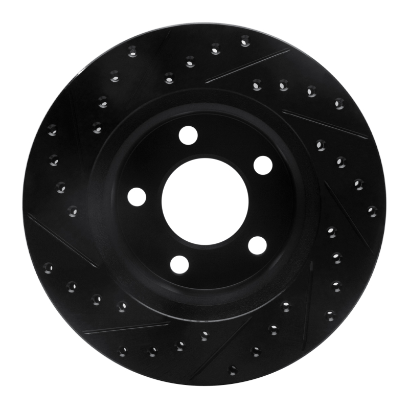 Picture of R1 80-89 American Motors Eagle Front Right Drilled & Slotted Black Brake Rotor