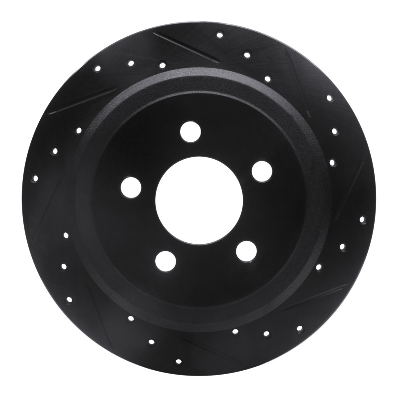 Picture of R1 07-12 Dodge Nitro Rear Right Drilled & Slotted Black Brake Rotor