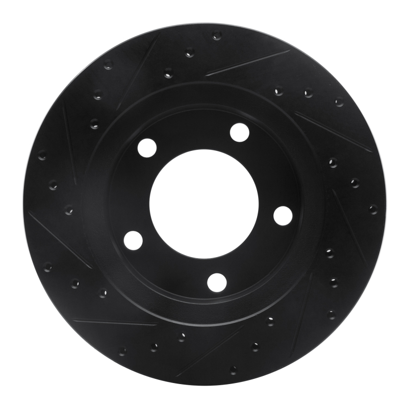 Picture of R1 76-86 Jeep CJ5 Front Right Drilled & Slotted Black Brake Rotor