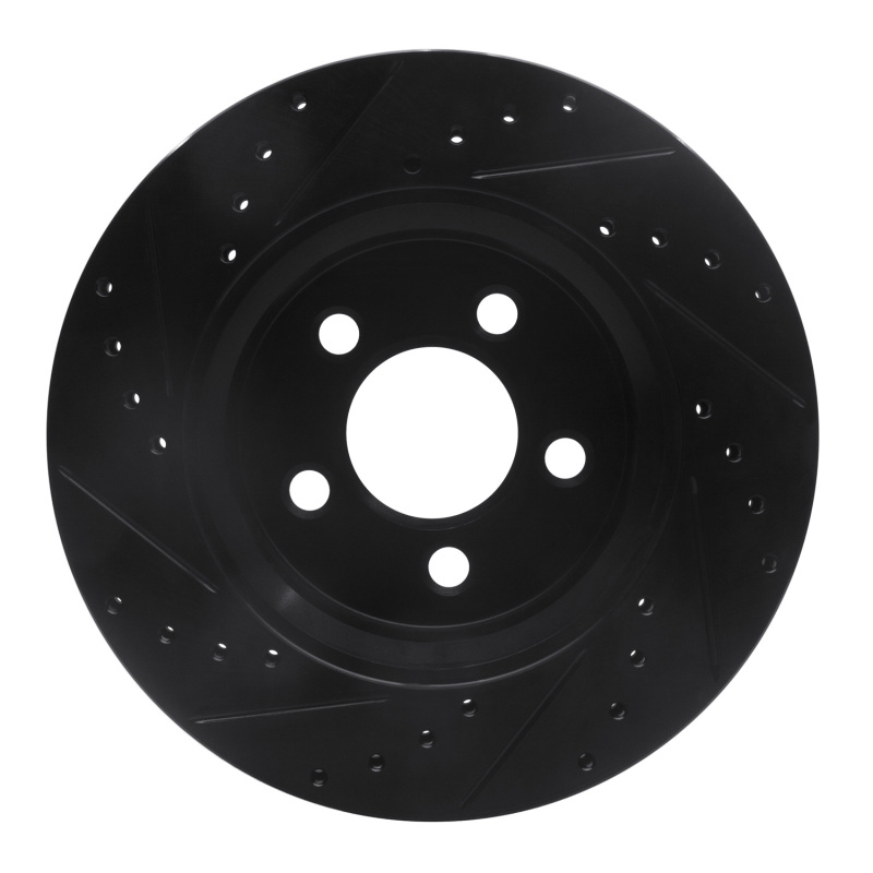 Picture of R1 07-12 Dodge Nitro Front Right Drilled & Slotted Black Brake Rotor