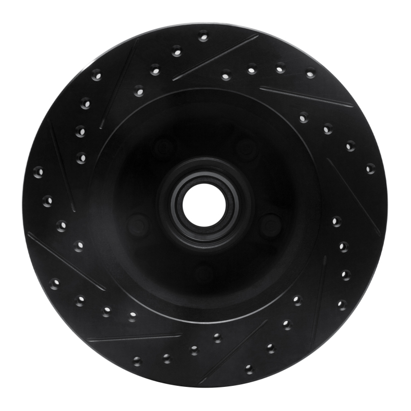 Picture of R1 86-92 Jeep Cherokee Front Right Drilled & Slotted Black Brake Rotor